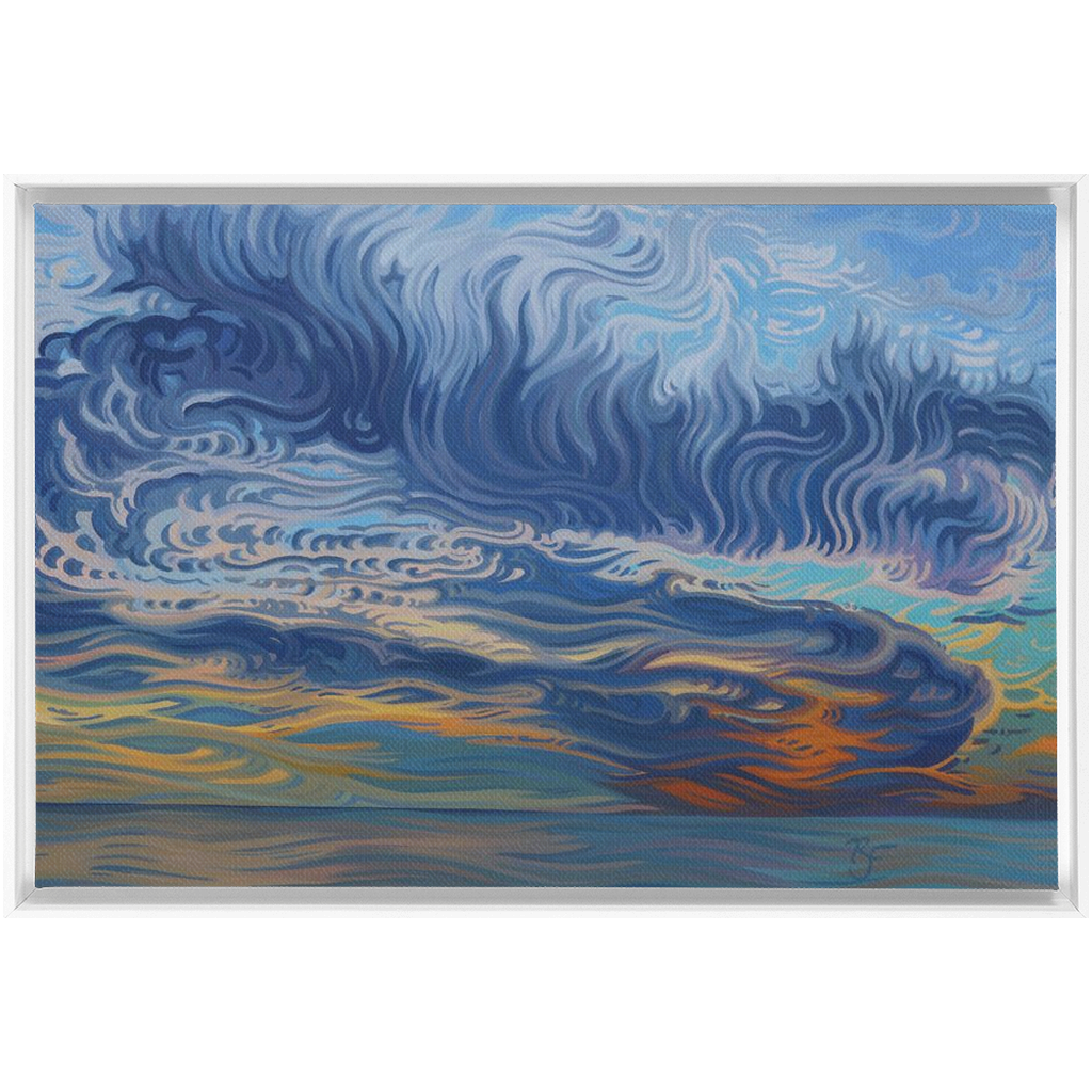 Lake Michigan Sunset Painting, Framed Canvas Print - “Healing”