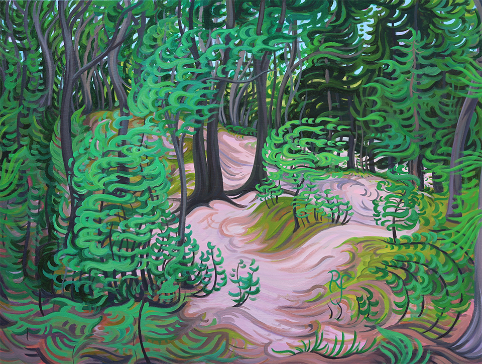 Michigan Dunes Forest Painting, Framed Canvas Prints - “Community”