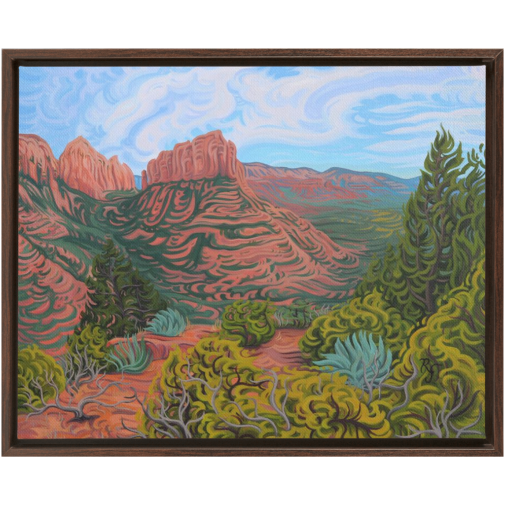 Sedona, Arizona Landscape Painting,  Framed Canvas Print - “Sedona Energy”