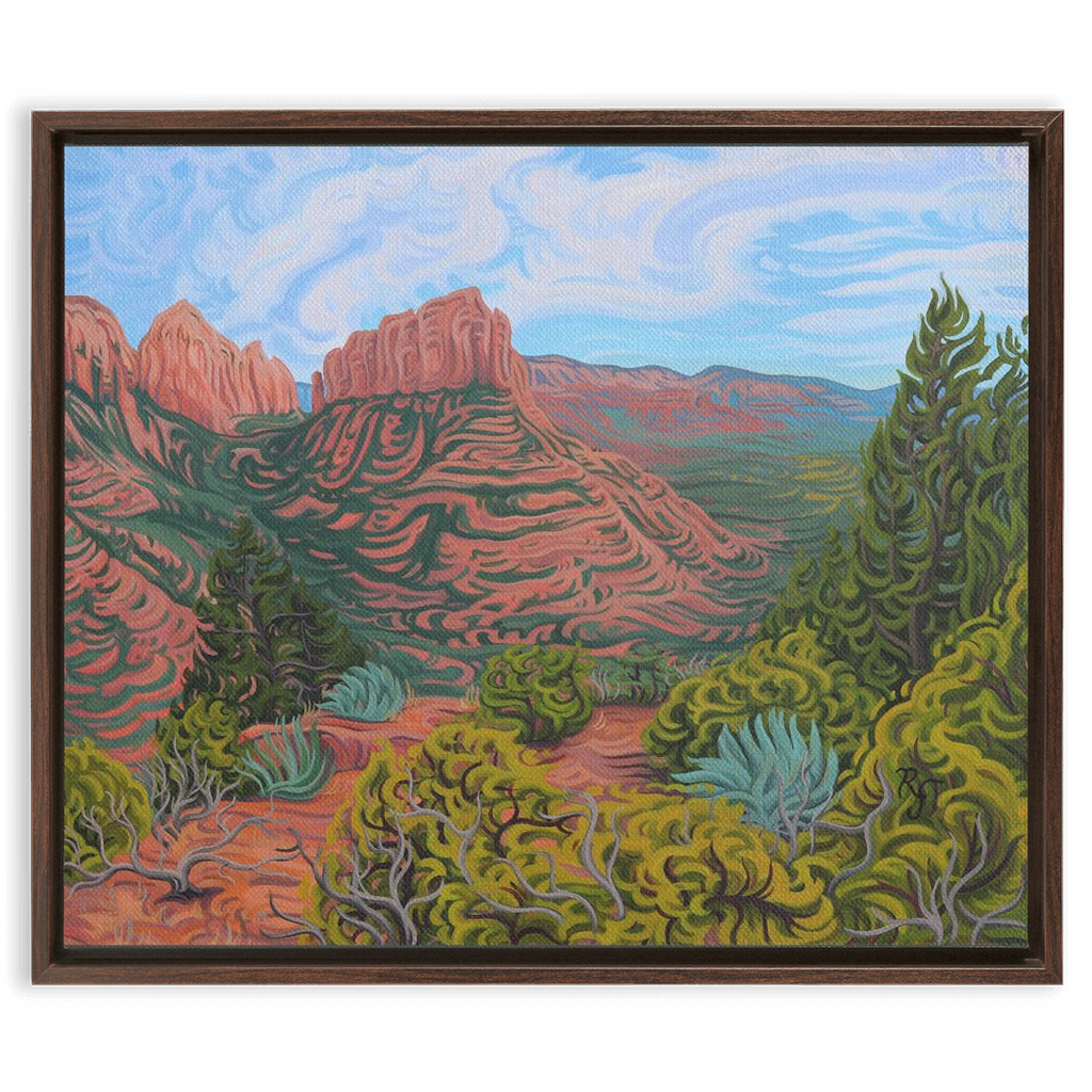 Sedona, Arizona Landscape Painting,  Framed Canvas Print - “Sedona Energy”
