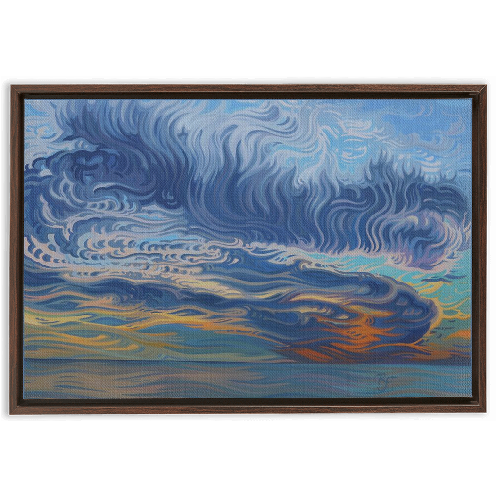 Lake Michigan Sunset Painting, Framed Canvas Print - “Healing”