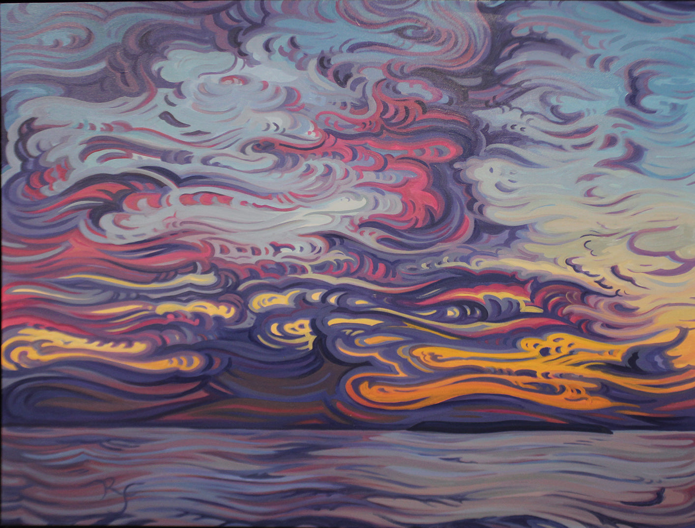 Beautiful Moments 38" x 48" Sunset, Lake Michigan