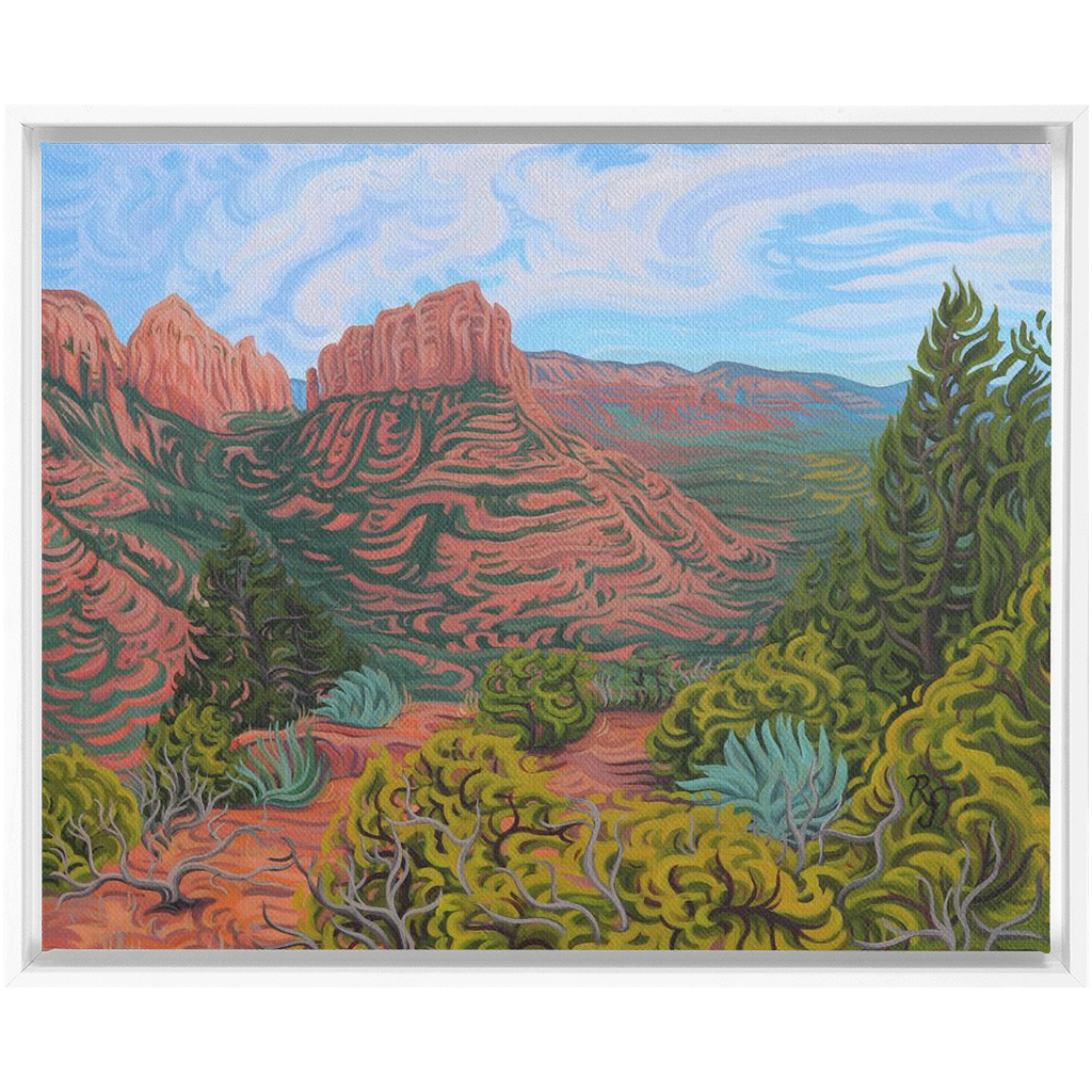 Sedona, Arizona Landscape Painting,  Framed Canvas Print - “Sedona Energy”