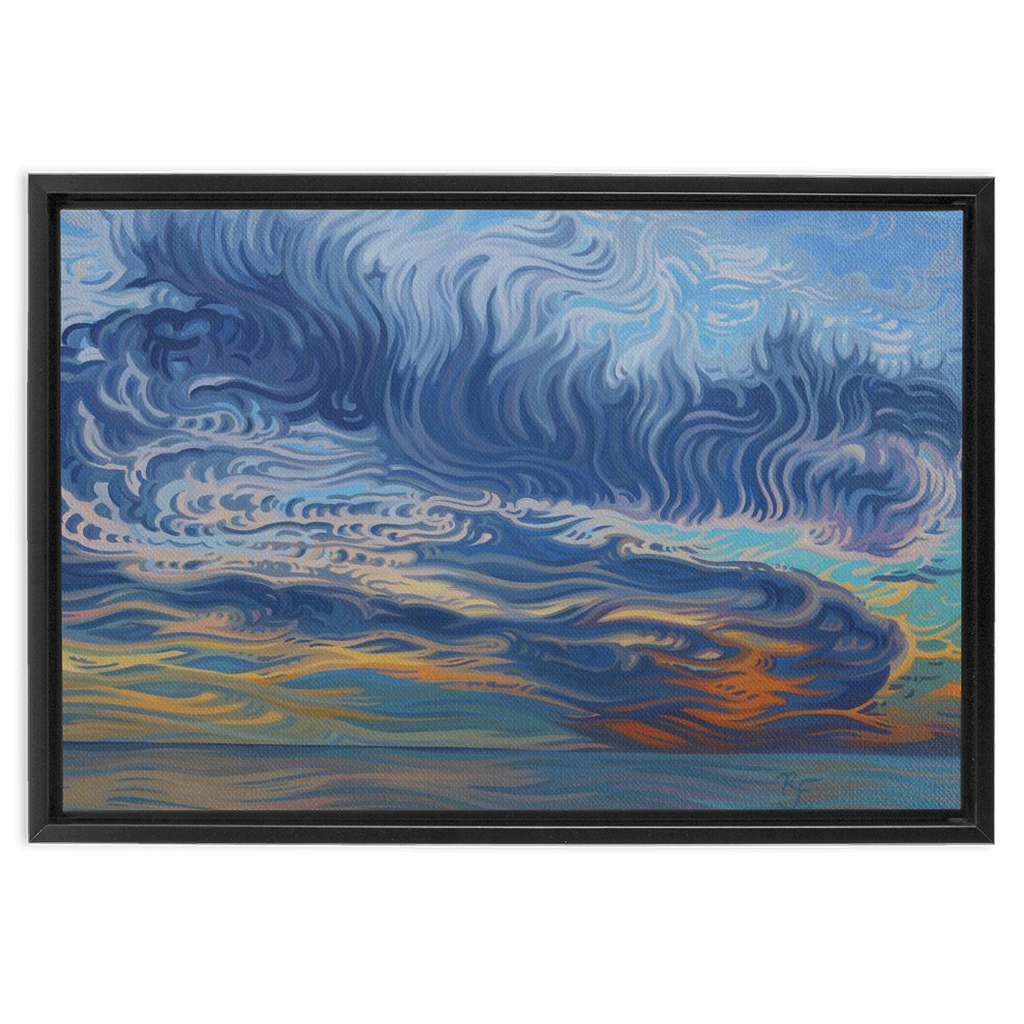 Lake Michigan Sunset Painting, Framed Canvas Print - “Healing”