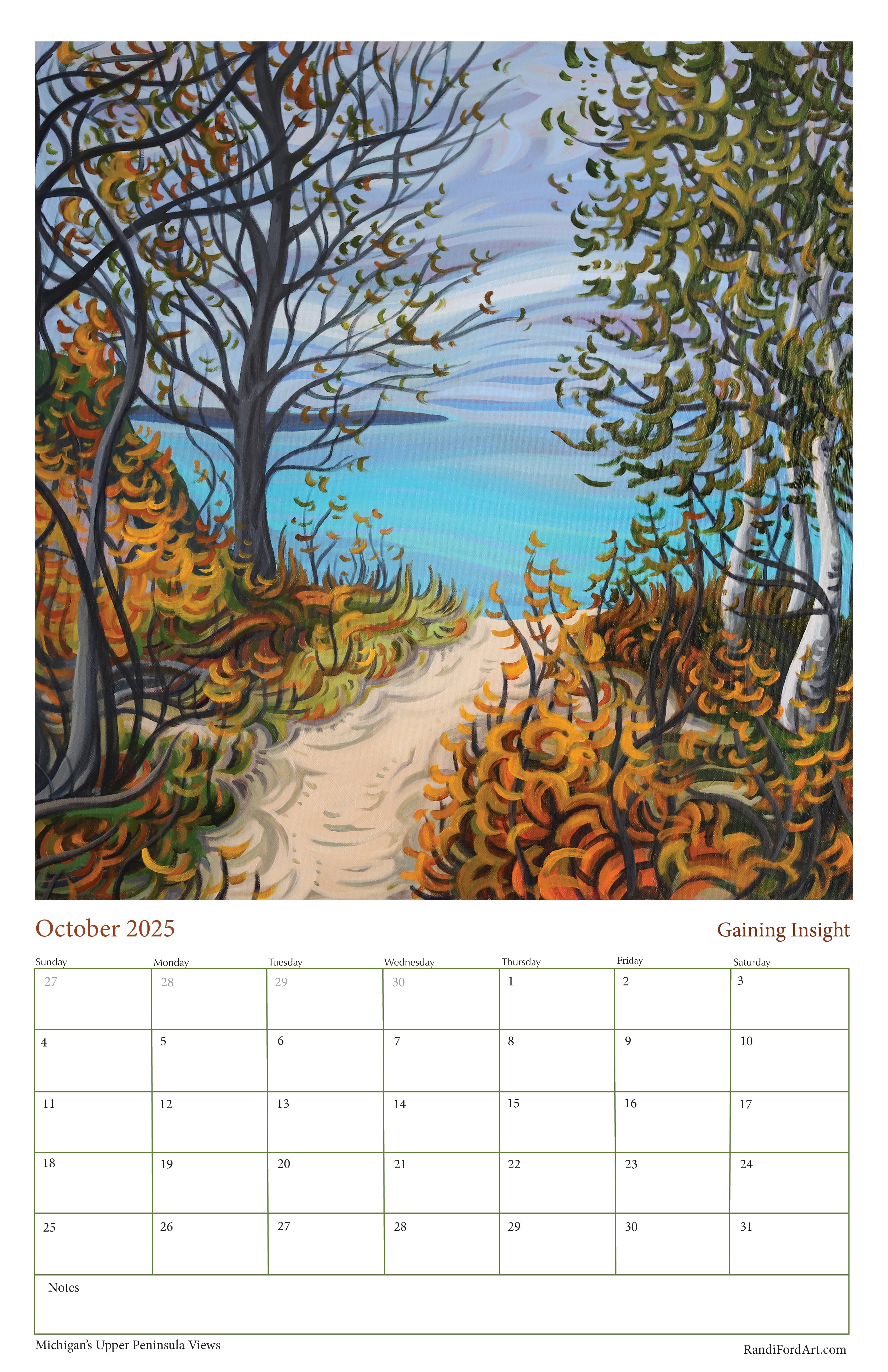 Michigan's Upper Peninsula Views 2026 Calendar