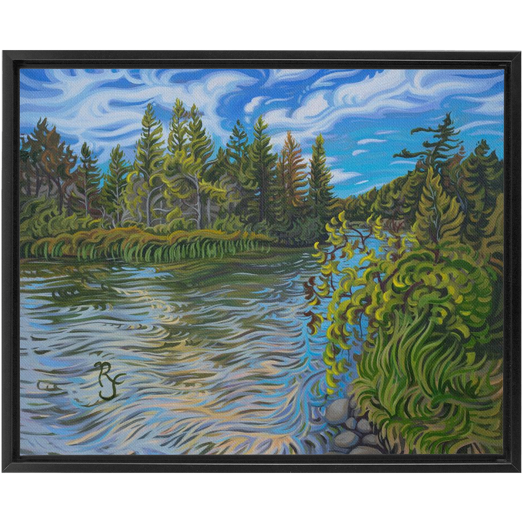 Platte River Framed Canvas Print - "Tranquil Waters"