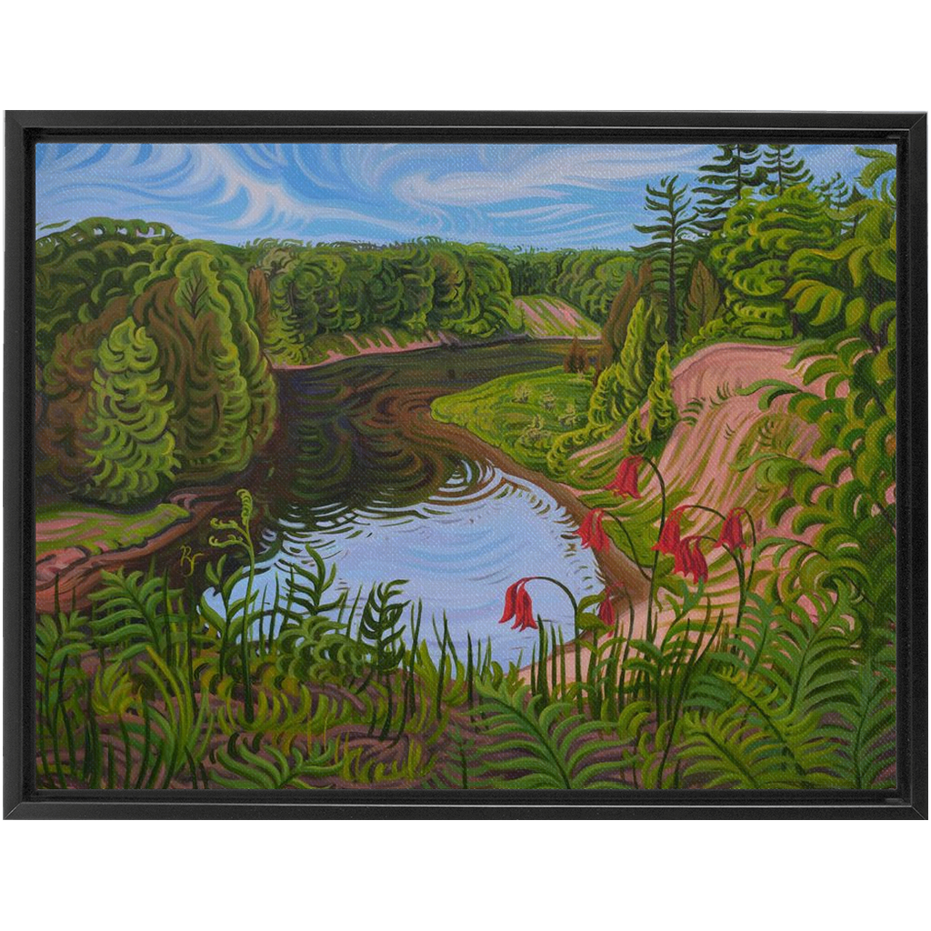 Manistee River Trail Painting, Framed Canvas Print - “Sacred River”