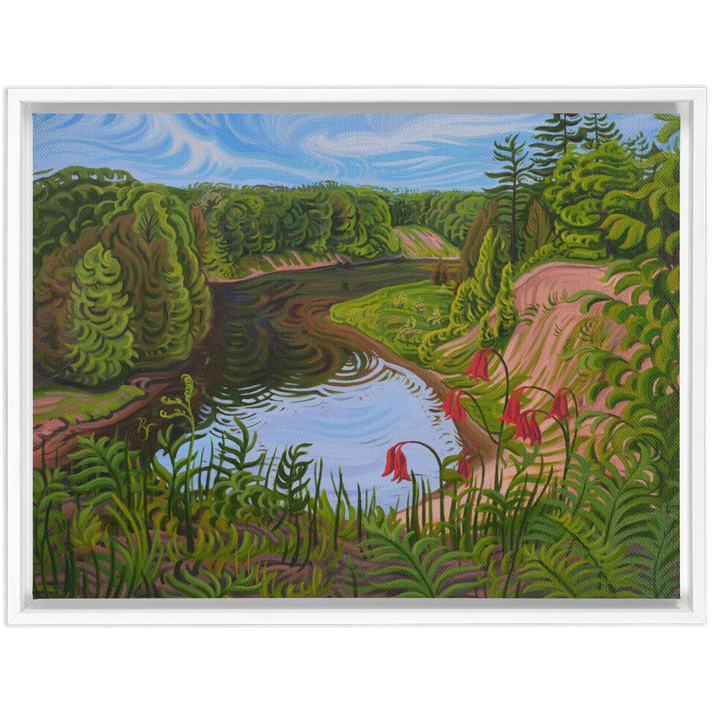 Manistee River Trail Painting, Framed Canvas Print - “Sacred River”