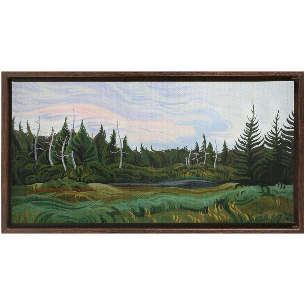 Summer's Night Framed Canvas Print - Marshland