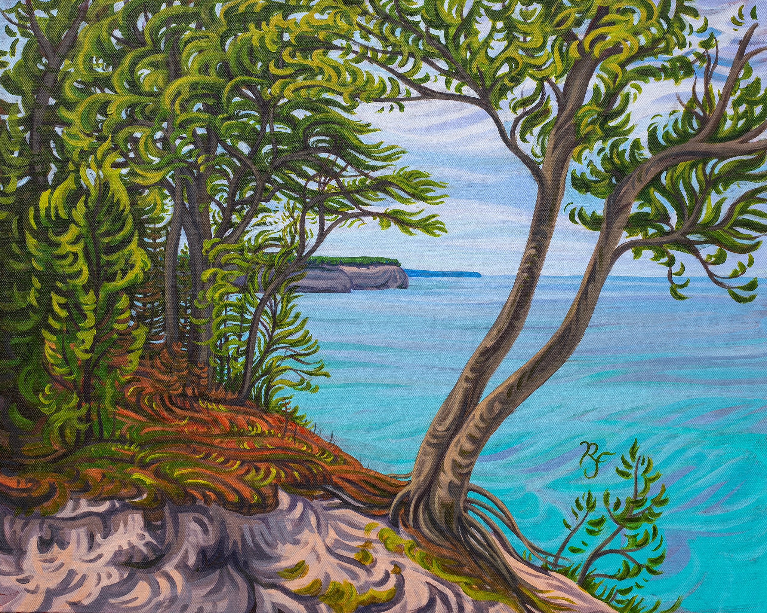 Pictured Rocks Painting, Fine Art Paper Print - “Eternal Life”