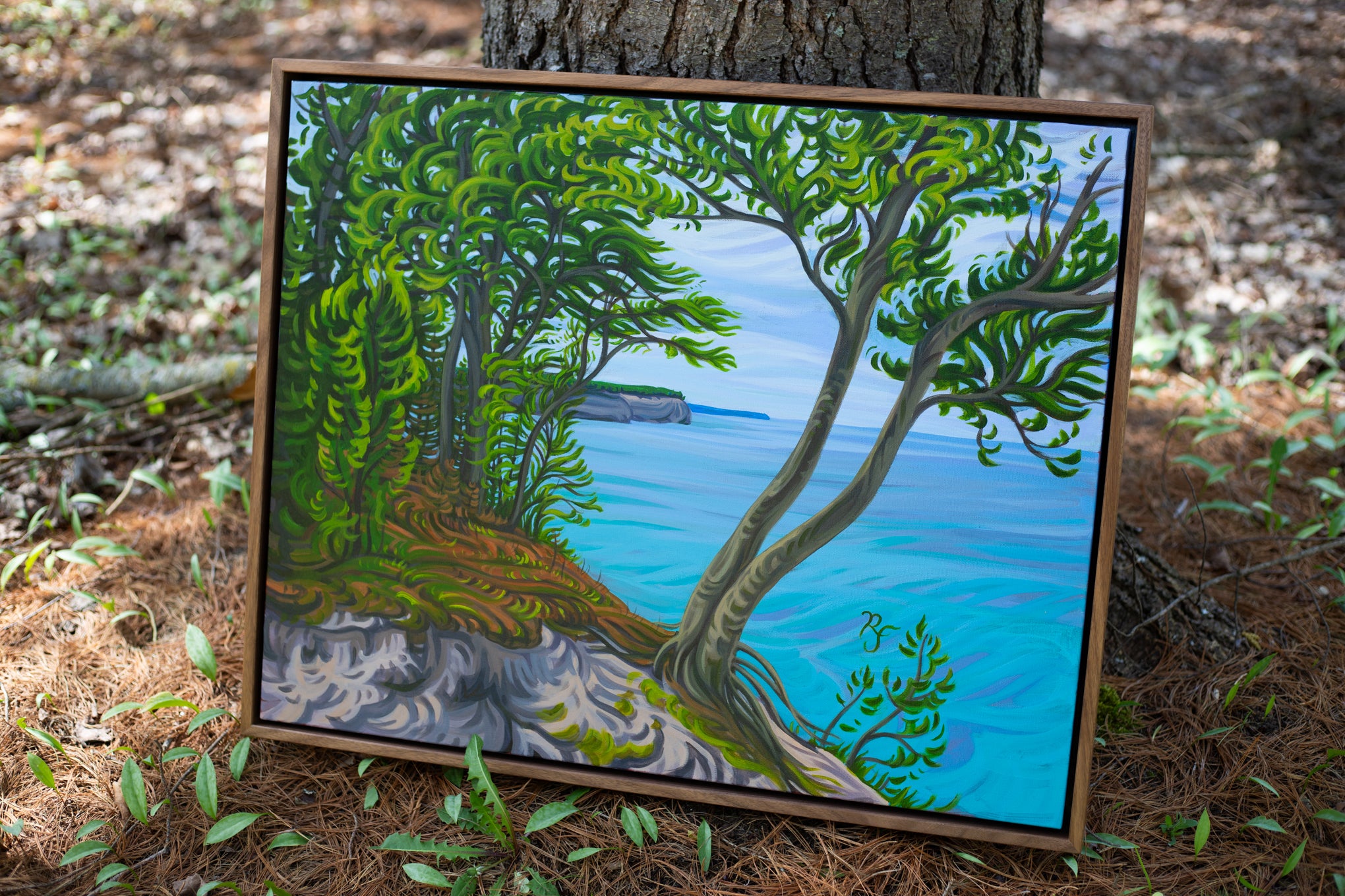 Pictured Rocks Shoreline Painting 24" x 30" -Eternal Life