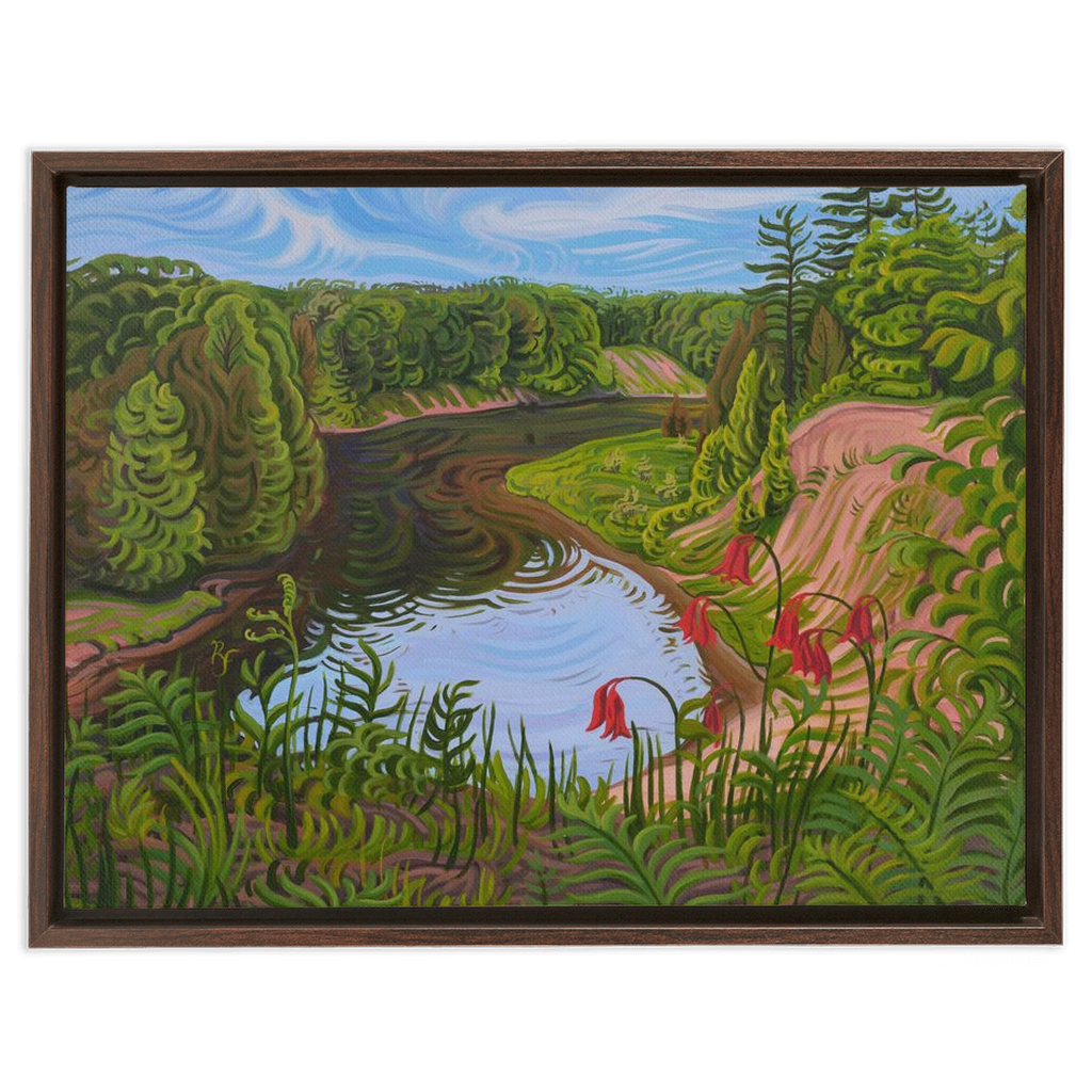 Manistee River Trail Painting, Framed Canvas Print - “Sacred River”