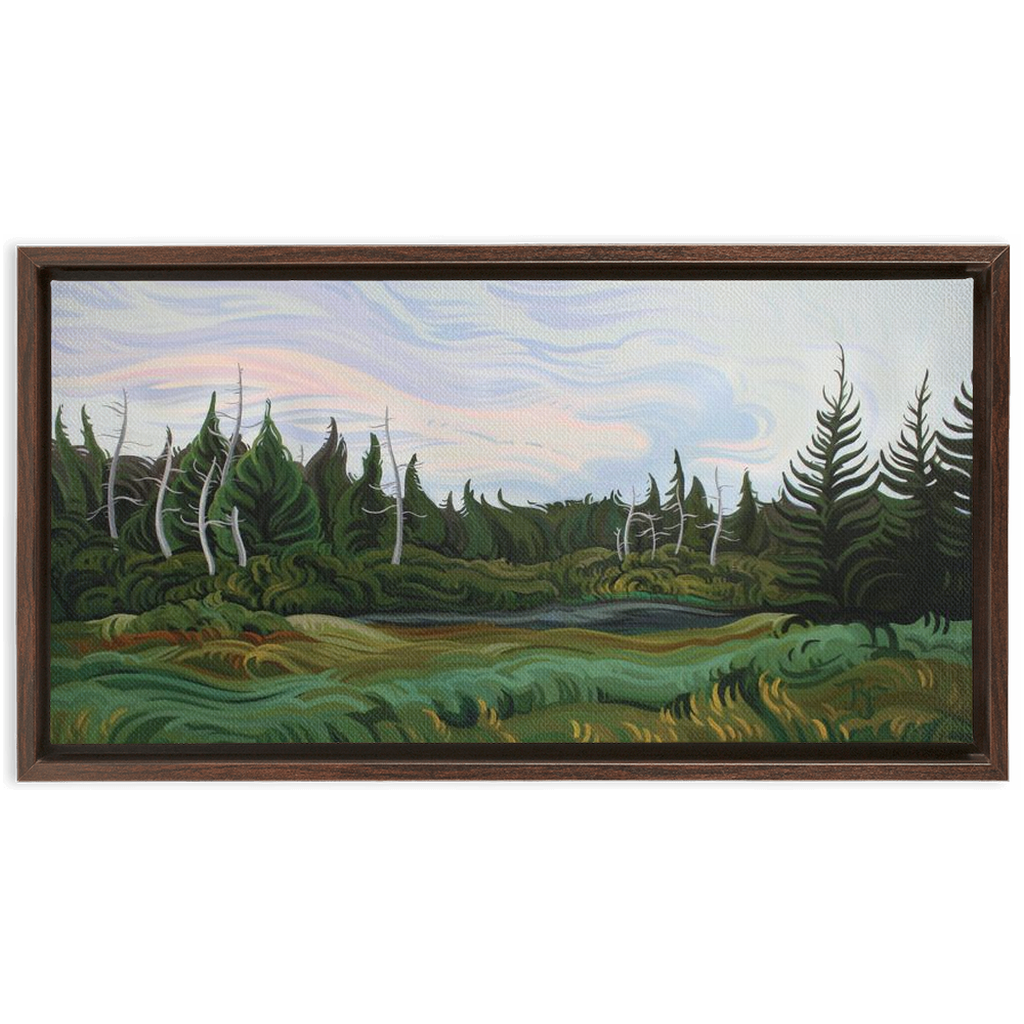 Summer's Night Framed Canvas Print - Marshland