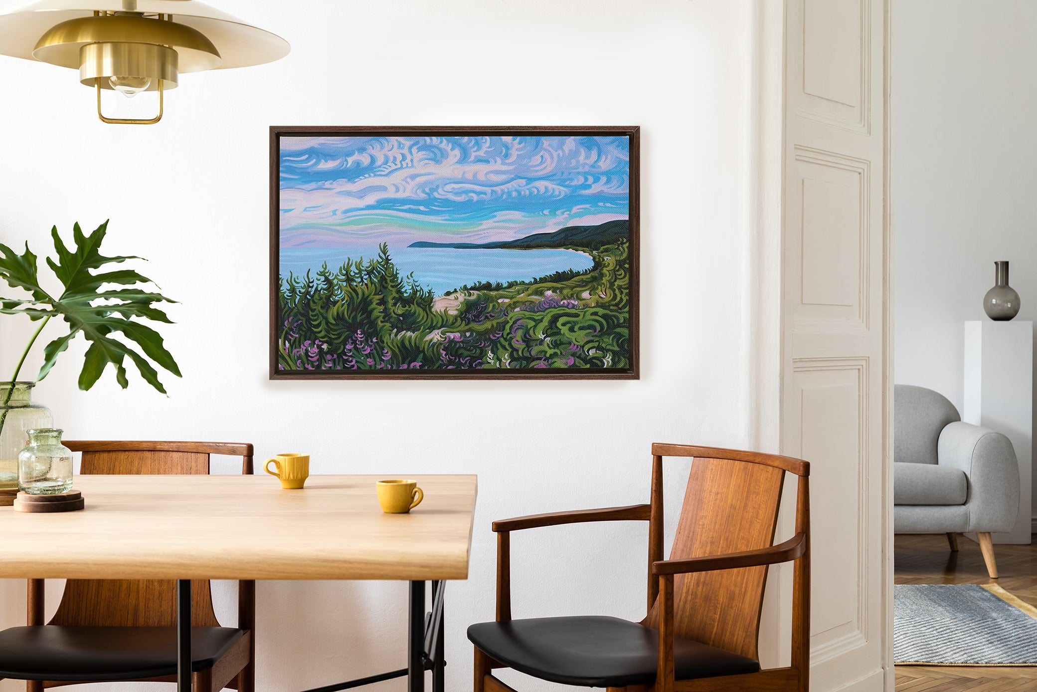 Lake Michigan Beach, Good Harbor Bay Framed Canvas Print - “Blossoming Days”