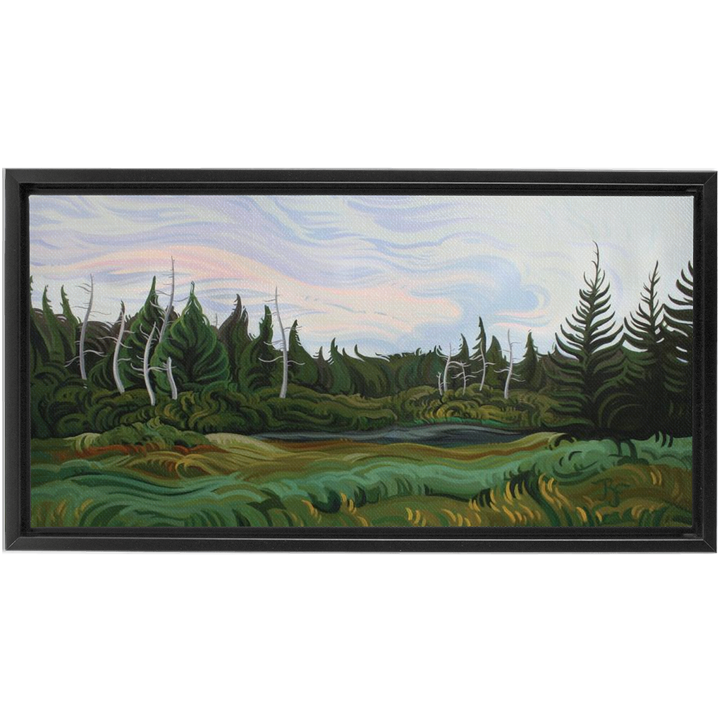 Summer's Night Framed Canvas Print - Marshland