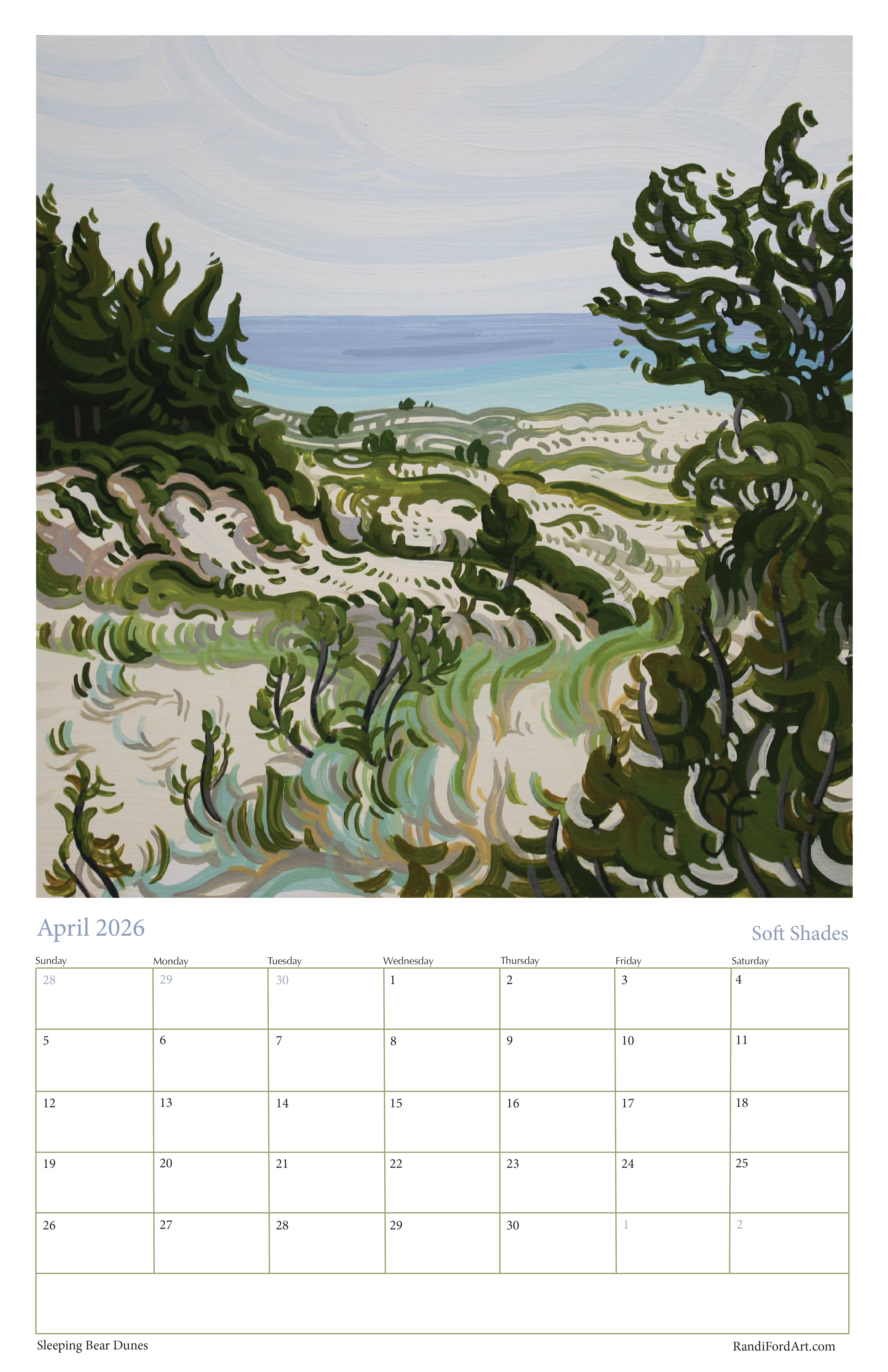 Sleeping Bear Dunes 2026 Calendar