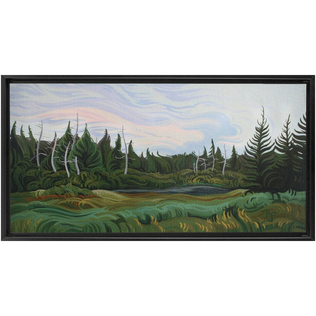 Summer's Night Framed Canvas Print - Marshland