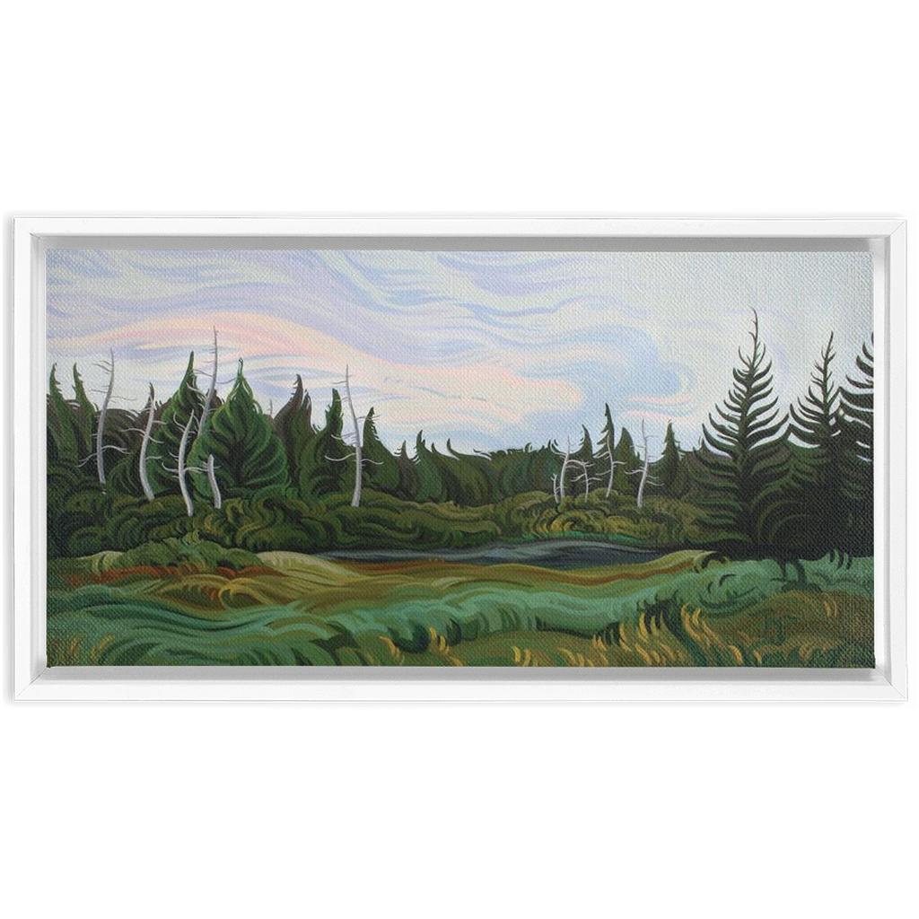 Summer's Night Framed Canvas Print - Marshland
