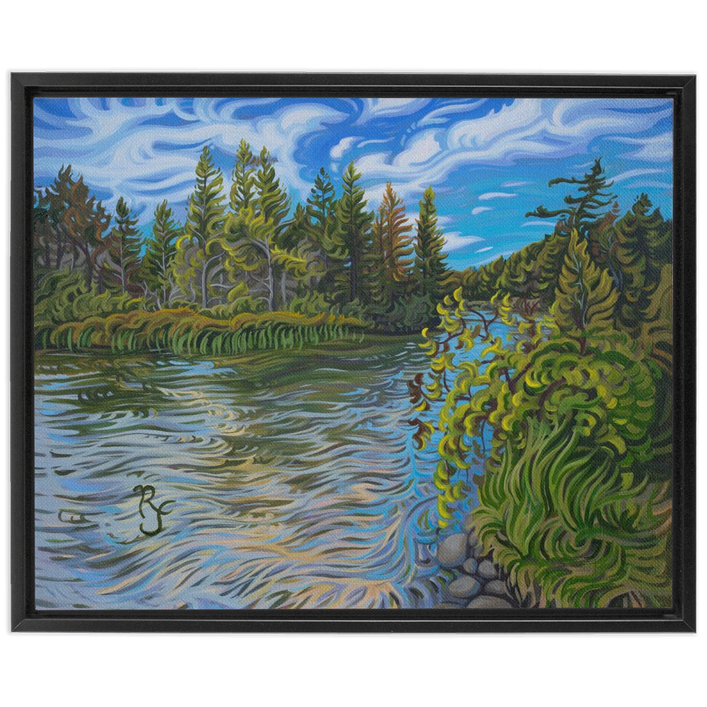 Platte River Framed Canvas Print - "Tranquil Waters"