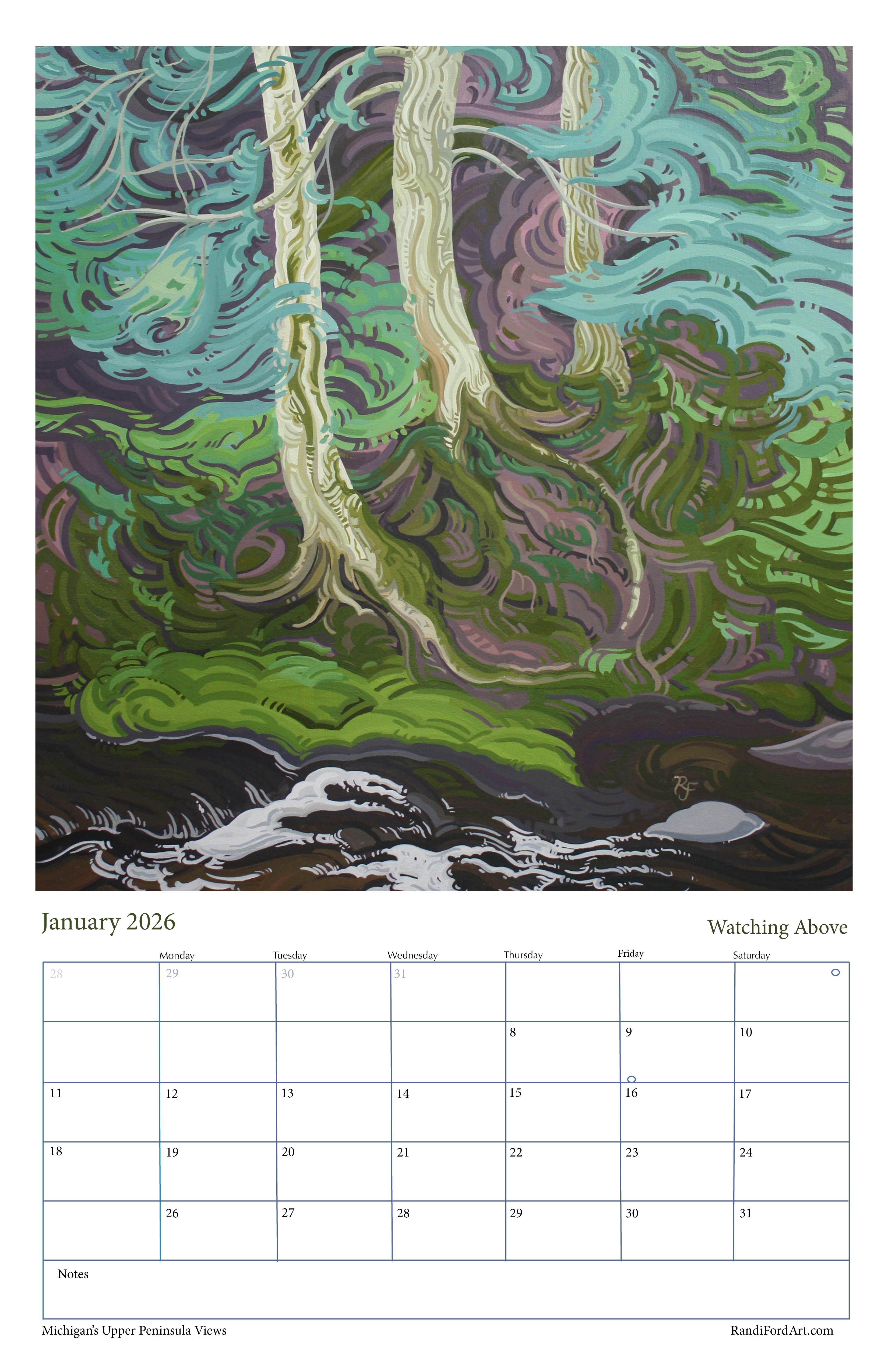 Michigan's Upper Peninsula Views 2026 Calendar