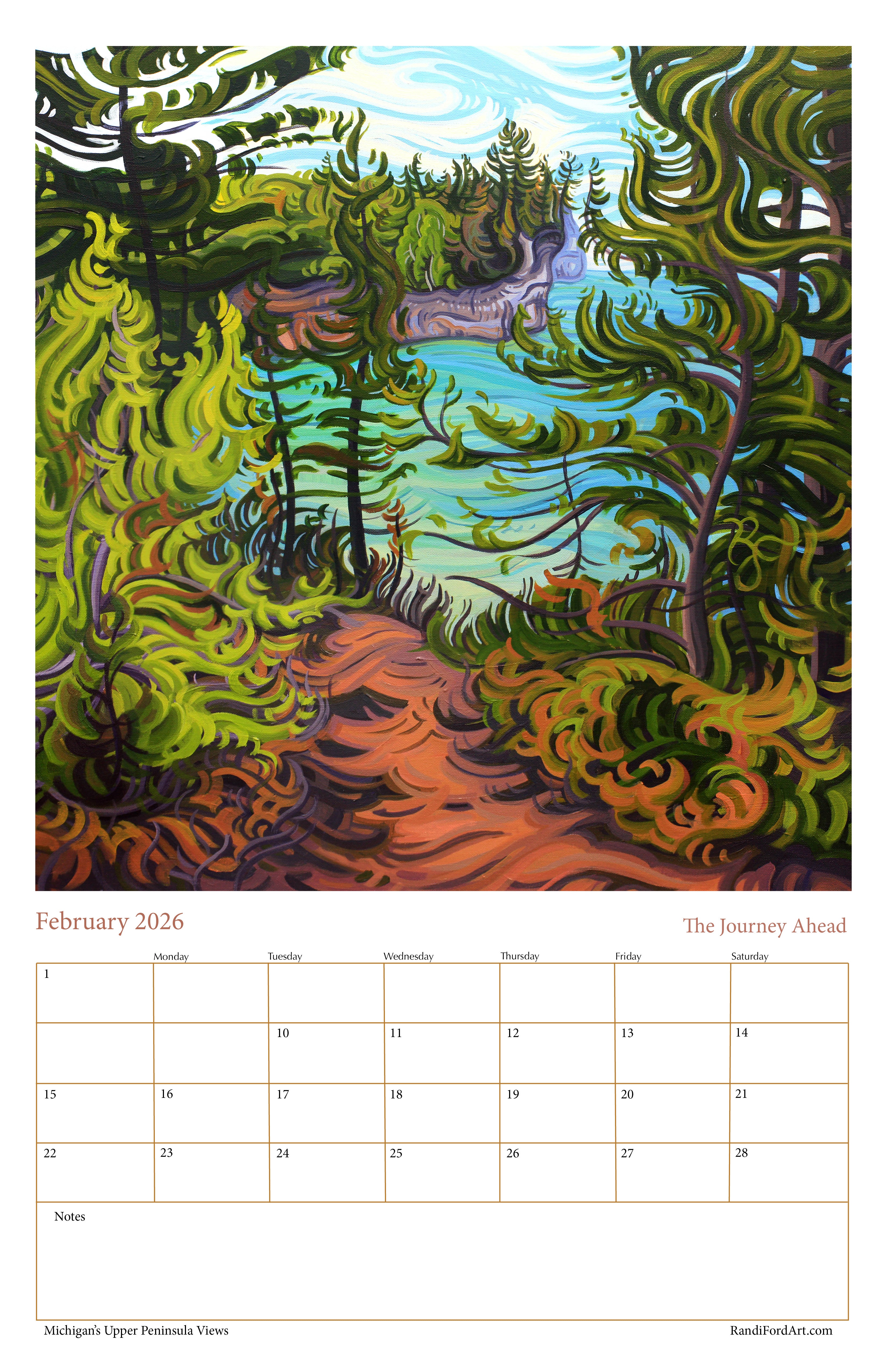 Michigan's Upper Peninsula Views 2026 Calendar