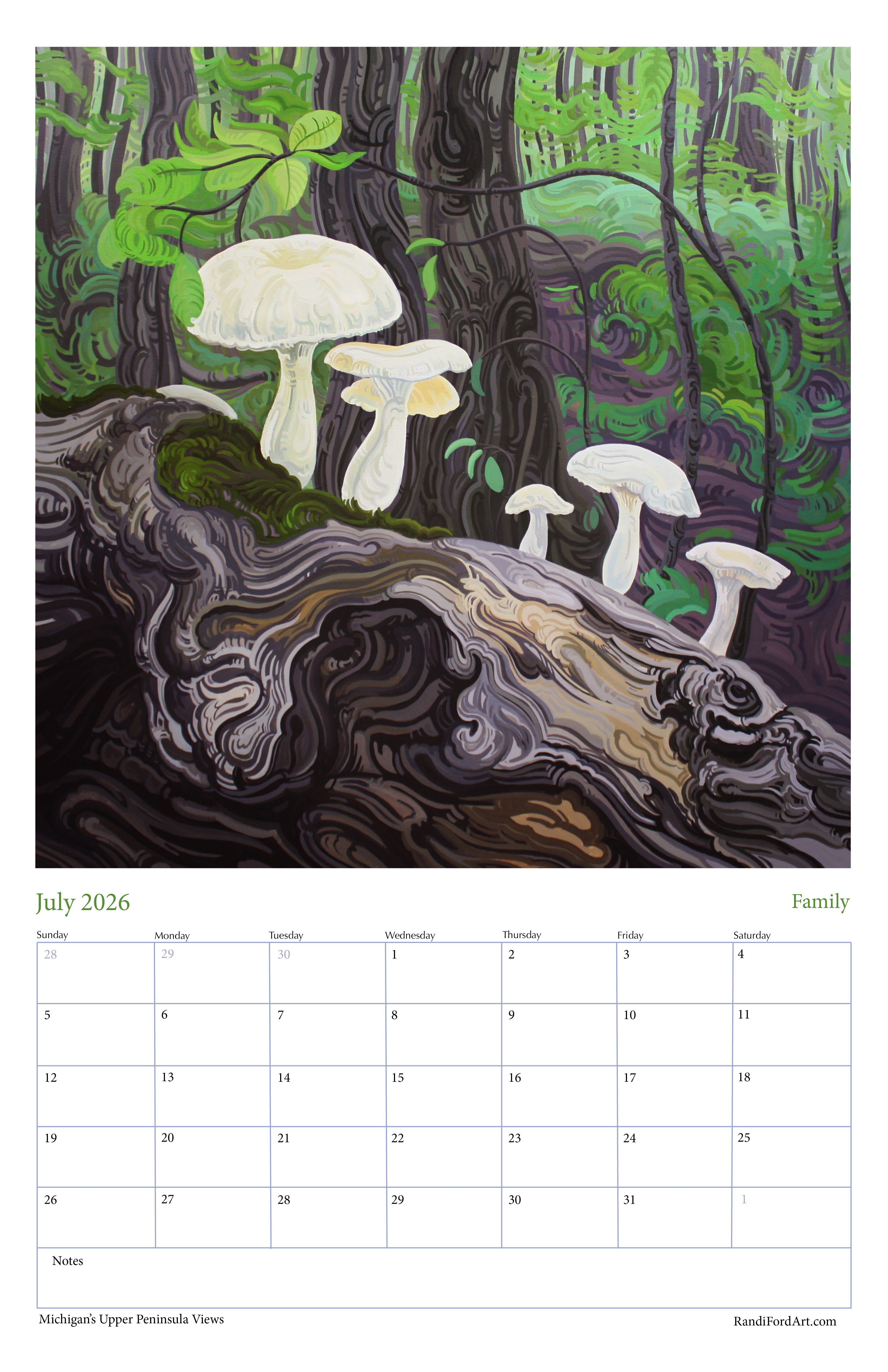 Michigan's Upper Peninsula Views 2026 Calendar