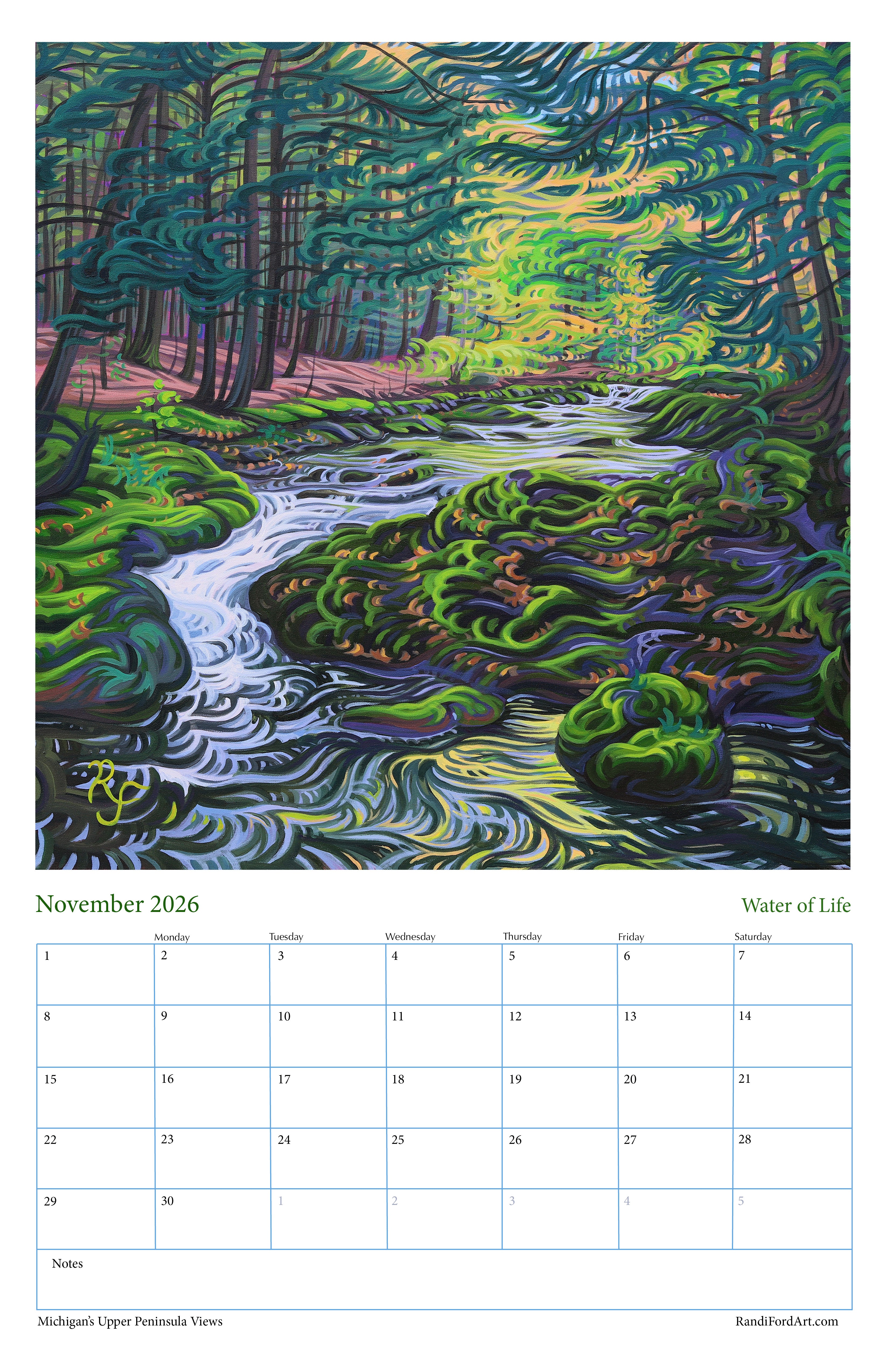 Michigan's Upper Peninsula Views 2026 Calendar