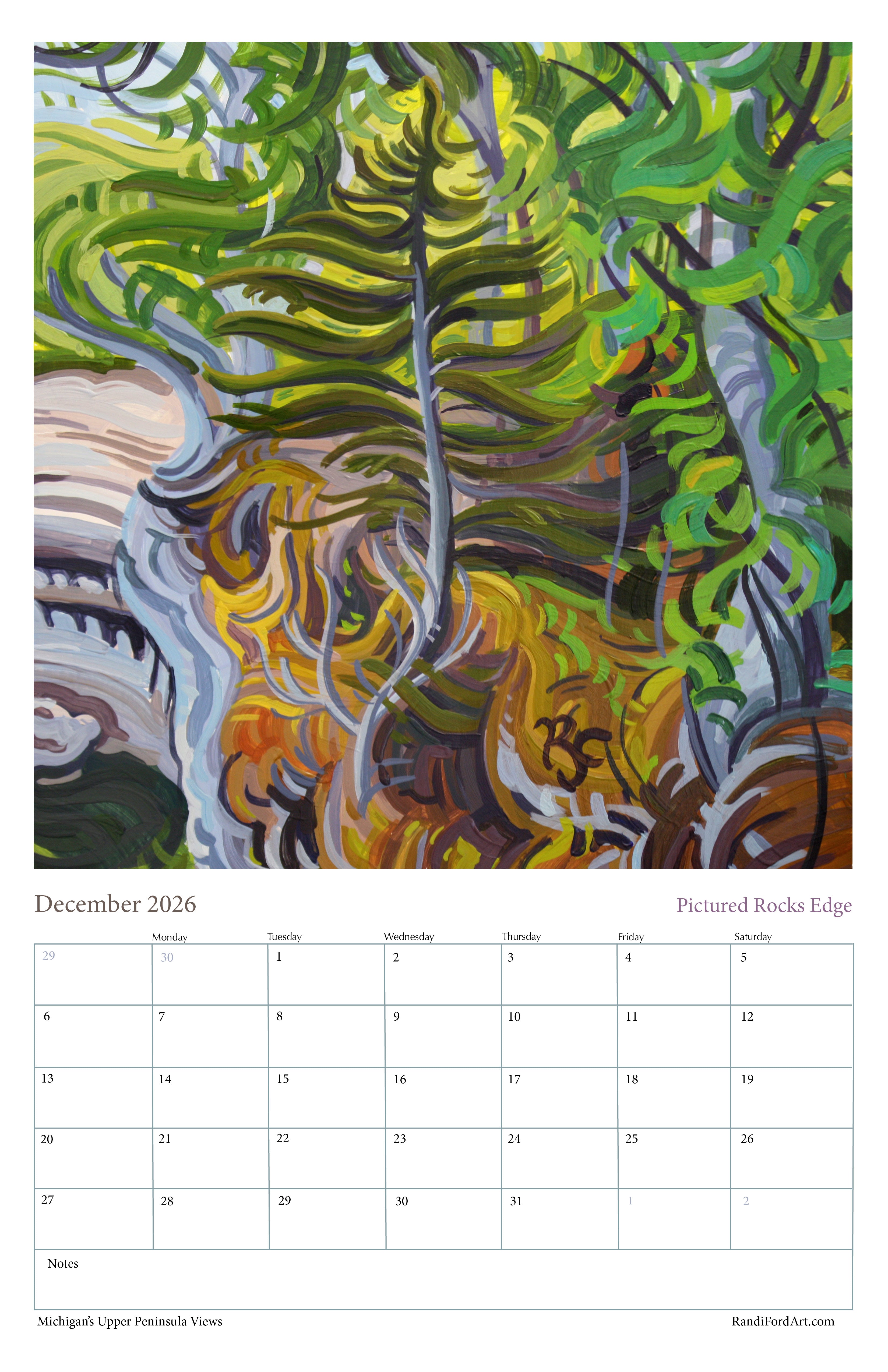 Michigan's Upper Peninsula Views 2026 Calendar