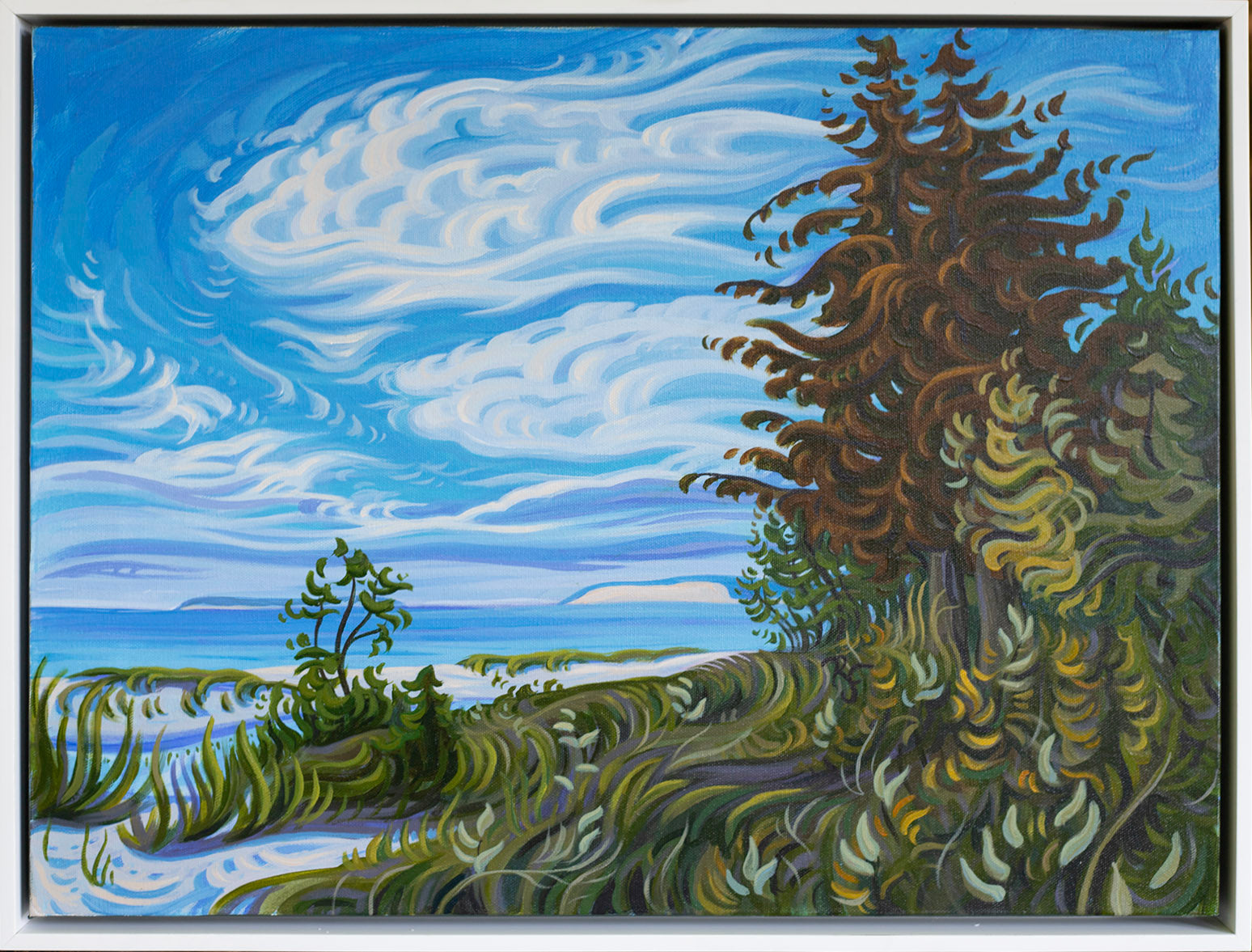 Lake Michigan Art, Sleeping Bear Dunes Painting, Platte Beach 18" x 24"