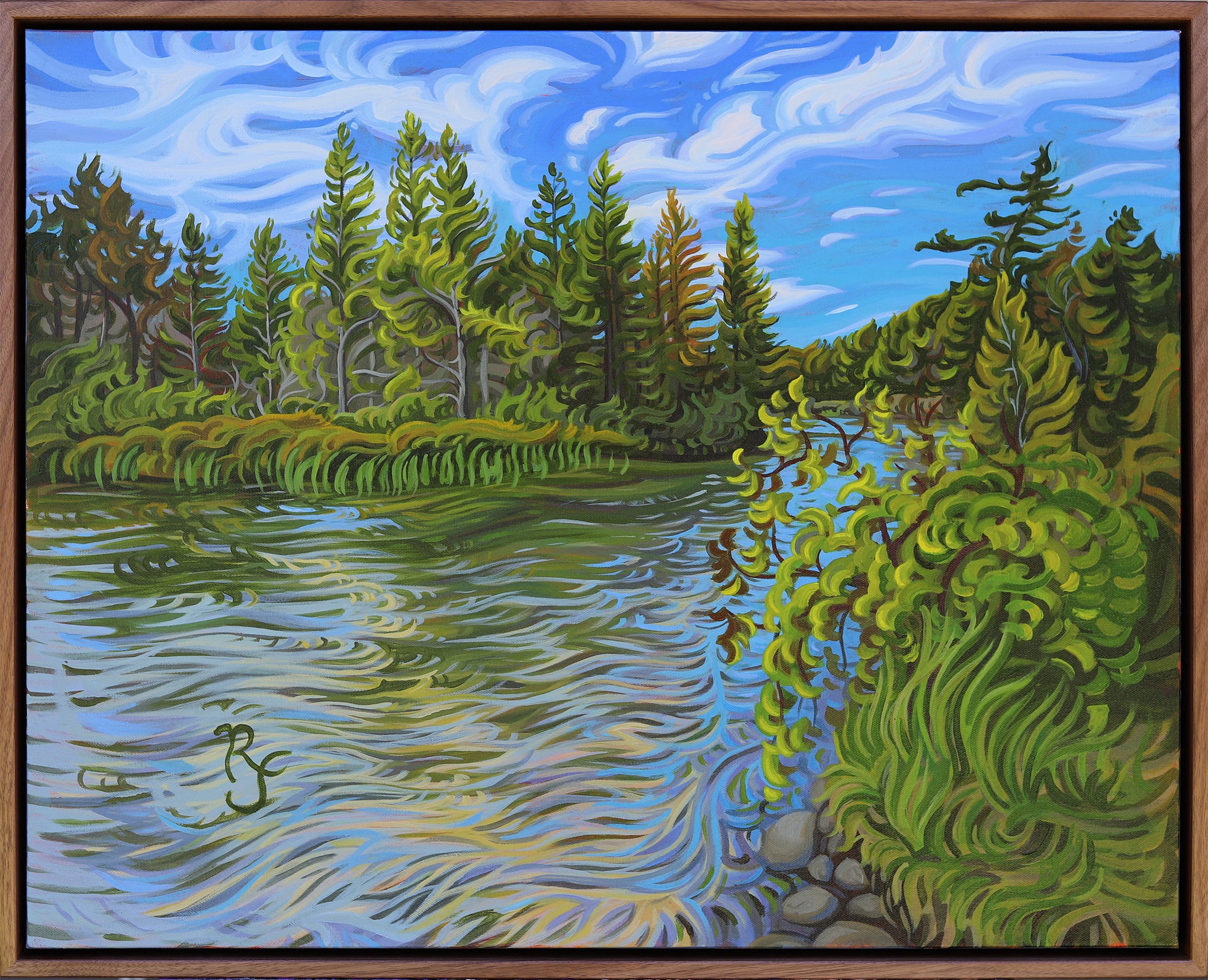 Platte River Painting, 24" x 30" -Tranquil Waters