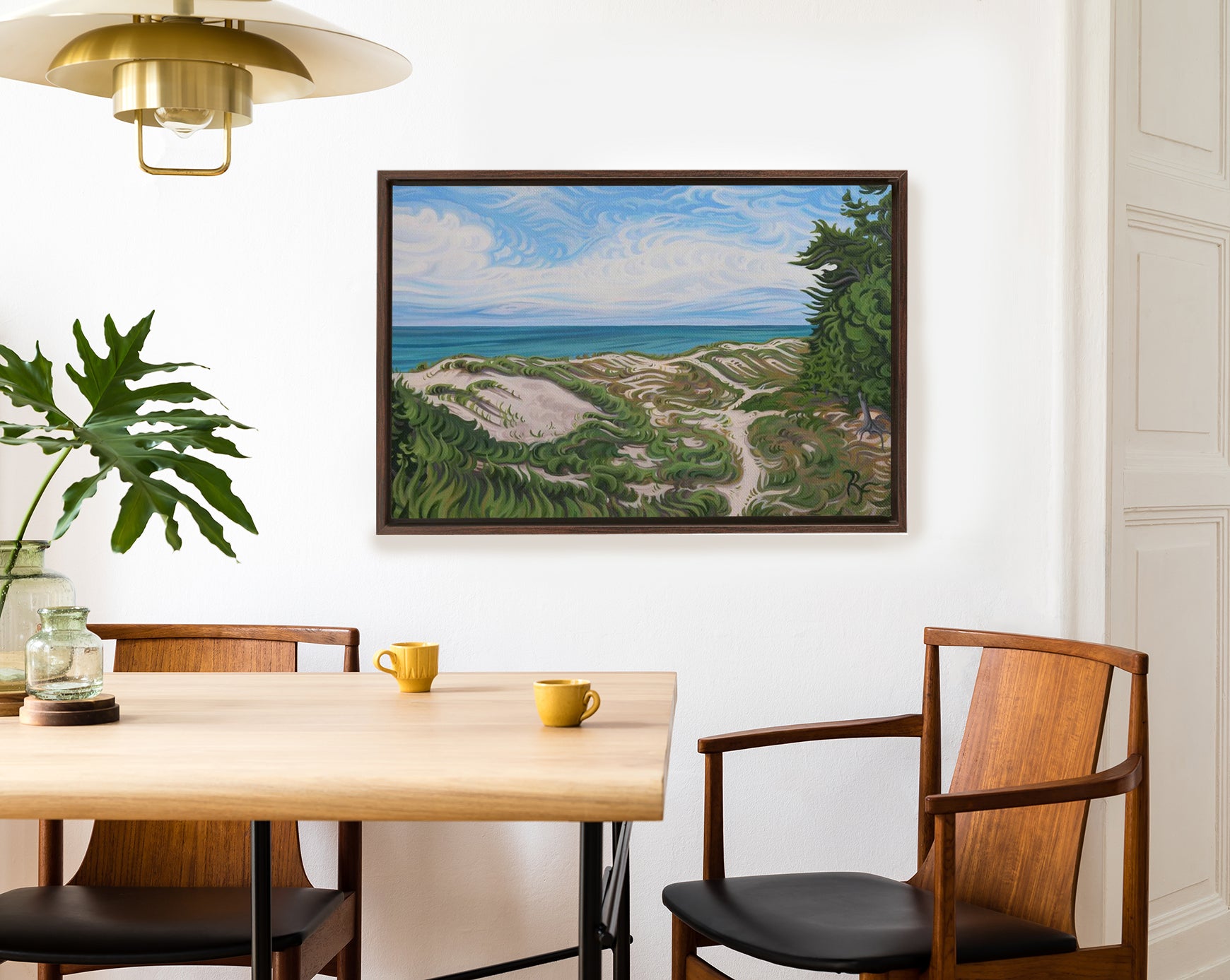 Lake Michigan Beach Painting, Framed Canvas Print - “Walk in Beauty”