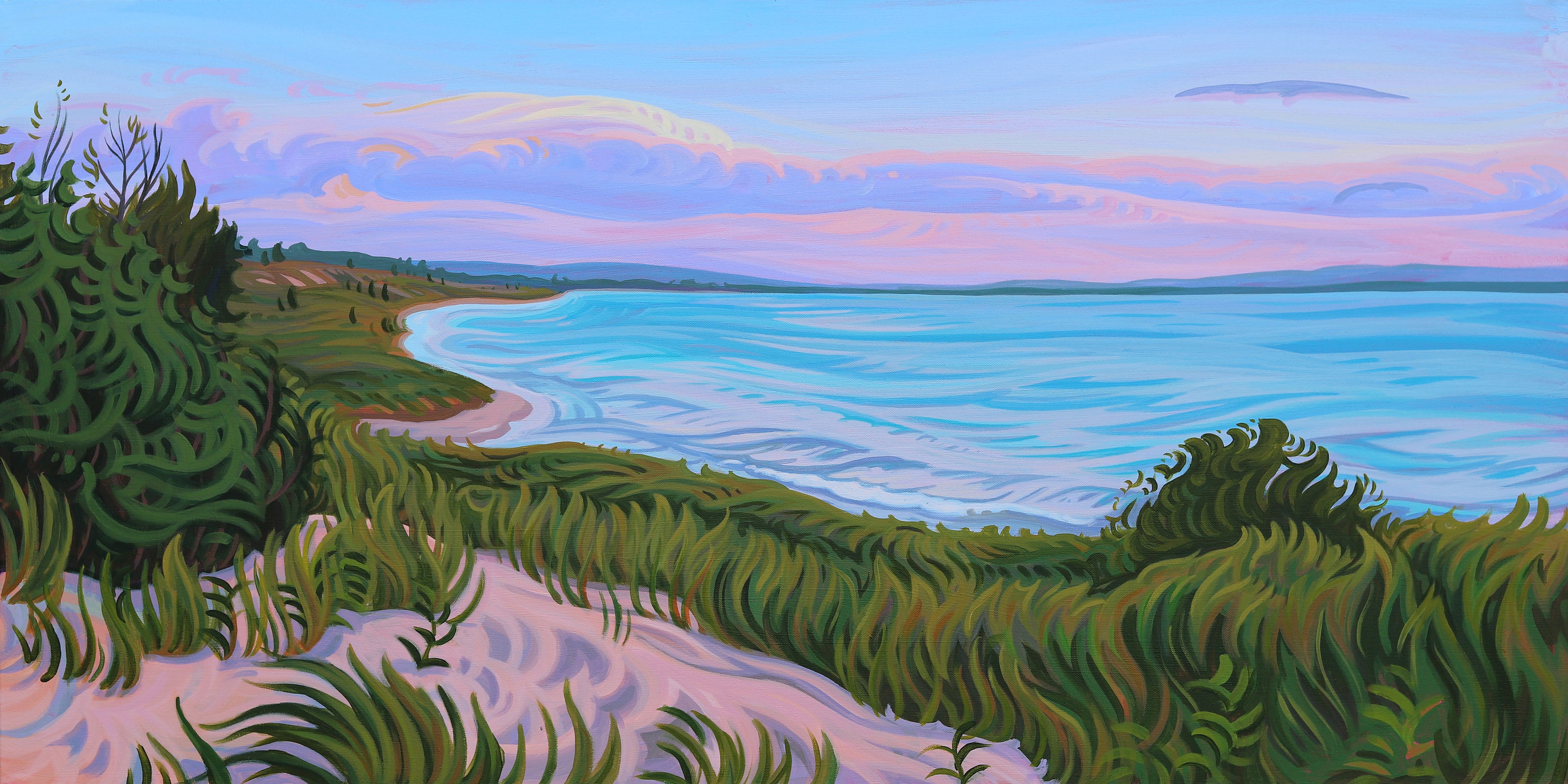 Water's Edge Fine Art Paper Print - Lake Michigan Shoreline - Beach Sunset