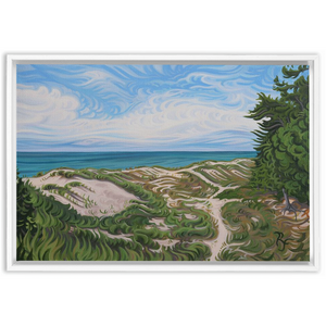 Walk in Beauty - Lake Michigan Beach - Nordhouse Dunes - Framed Canvas Print