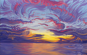 Into the Sun 30" x 48" Sunset, Lake Michigan